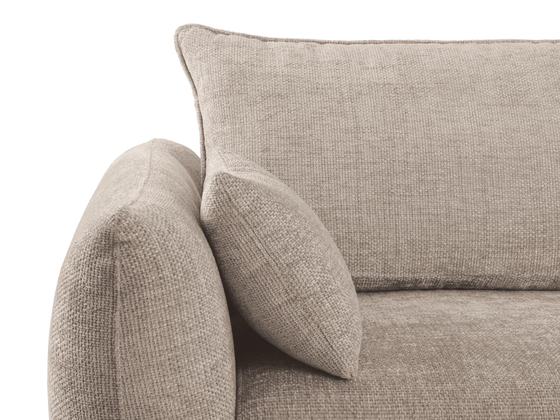 Elegantes 3-Sitzer Sofa Matera in Beige, ideal für moderne Wohnräume, bietet Schlaffunktion und praktischen Stauraum.