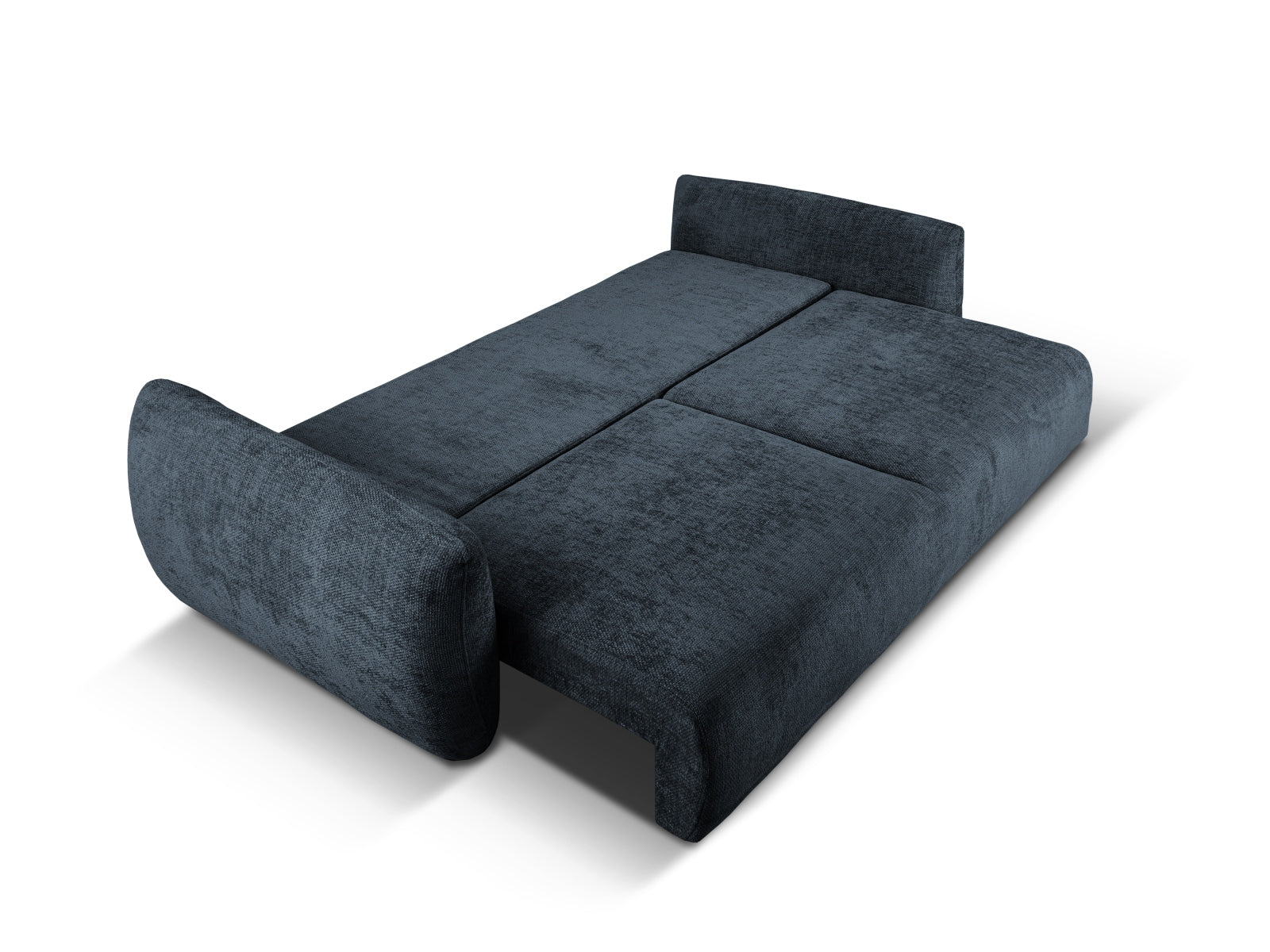 Stylisches 3-Sitzer Sofa Matera in Royal Blue, perfekt für Gäste, kombiniert Komfort mit cleverem Stauraum und Schlaffunktion.