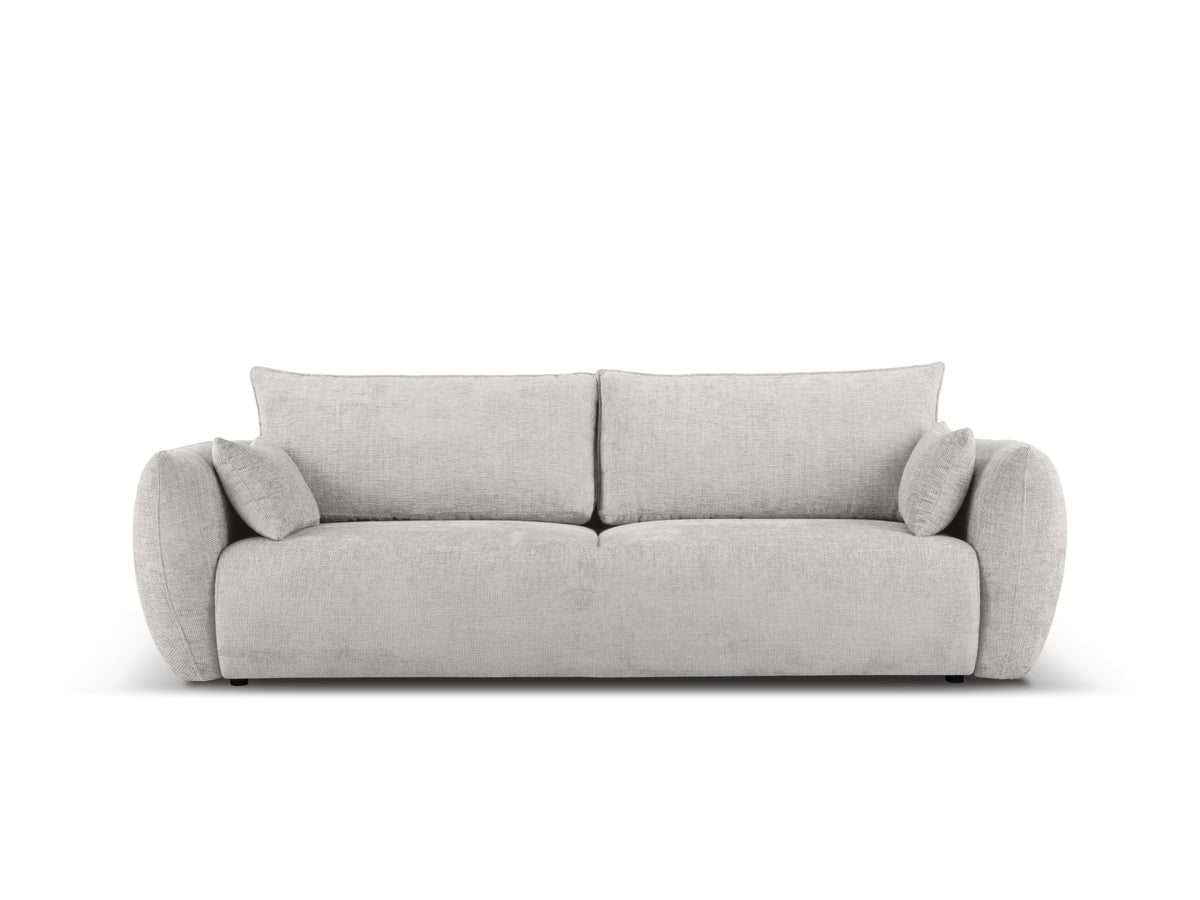 Bettsofa Matera von Cosmopolitan Design, 3-Sitzer mit Stoffbezug und schwarzen Kunststoffbeinen