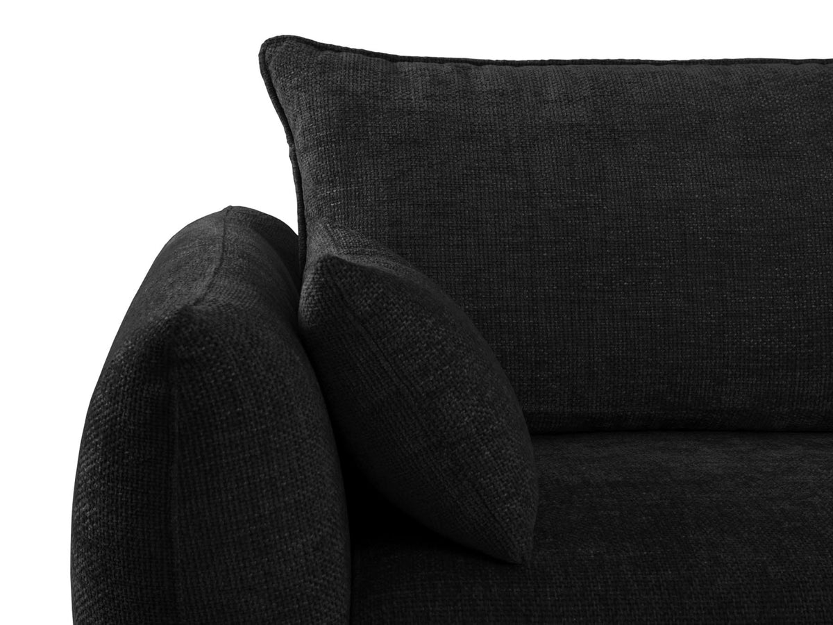 Bettsofa Matera von Cosmopolitan Design, 3-Sitzer mit Stoffbezug und schwarzen Kunststoffbeinen