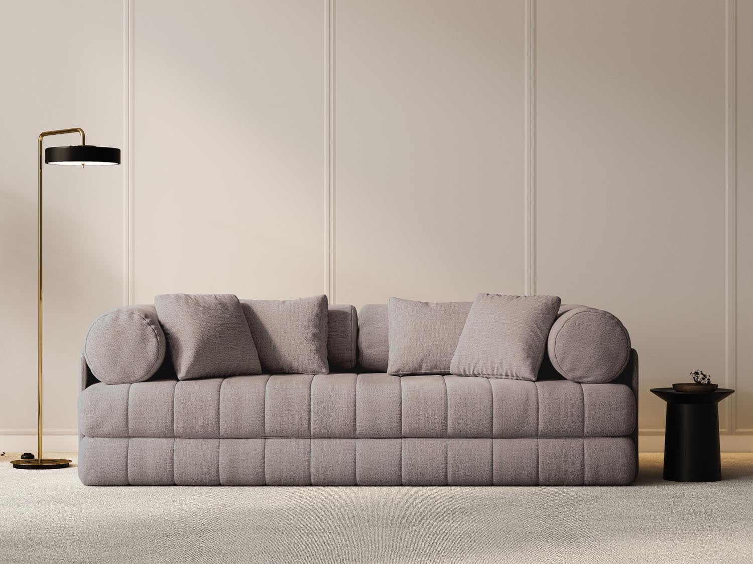 Entdecken Sie das Kemi Sofa von Cosmopolitan Design – stilvolles 3-Sitzer Sofa mit Schlaffunktion, ideal für entspannte Abende und spontane Übernachtungen.