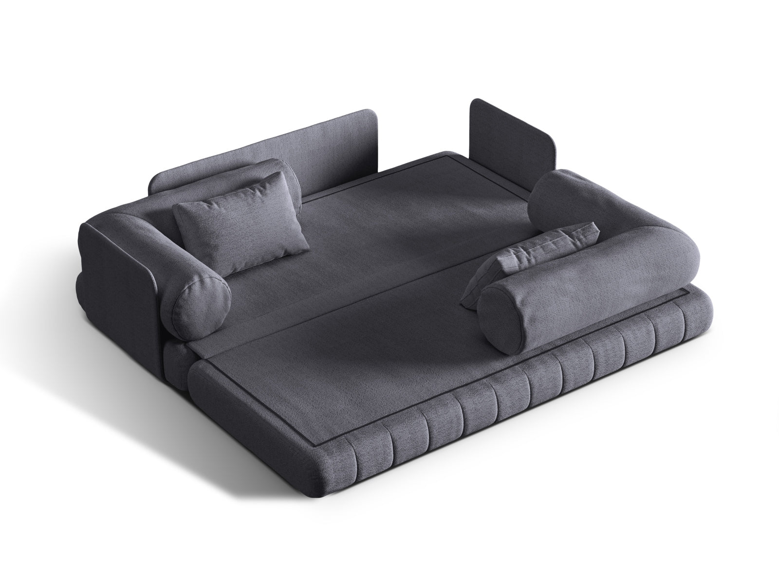 Stylisches Kemi 3-Sitzer Sofa in Graphit und Koralle, ideal für entspannte Abende und als Schlafgelegenheit für Gäste.