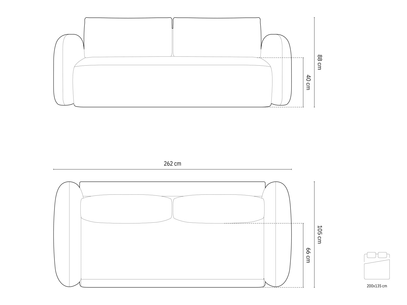 Erleben Sie das stilvolle 3-Sitzer Sofa Tonale von Cosmopolitan Design – perfekt für Schlafkomfort und cleveren Stauraum in Ihrem Wohnraum.