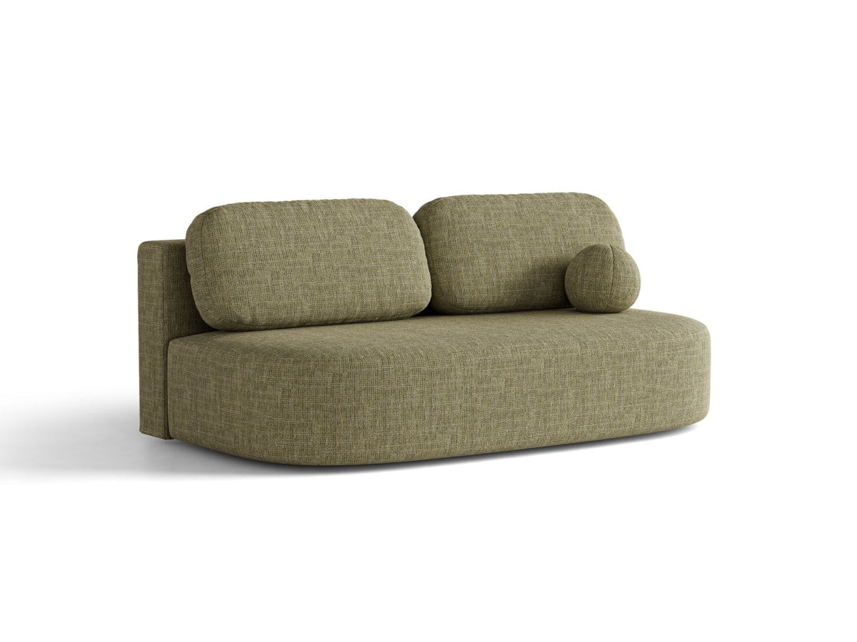 Bettsofa Sophia in Light Beige-Baltimore mit Massivholzrahmen, Stoffbezug und schwarzen Kunststoffbeinen, 3 Sitzplätze mit Bettkasten.