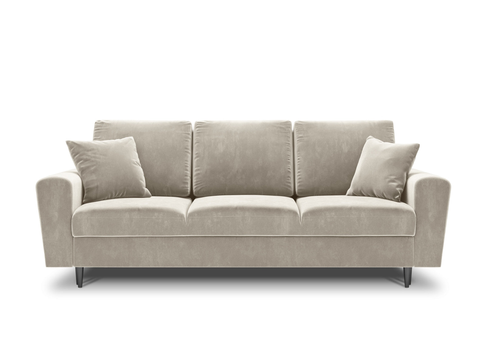Stylisches Kyoto Sofa in hellem Beige, 3-Sitzer mit praktischer Schlaffunktion und integriertem Stauraum, perfekt für moderne Wohnkonzepte.