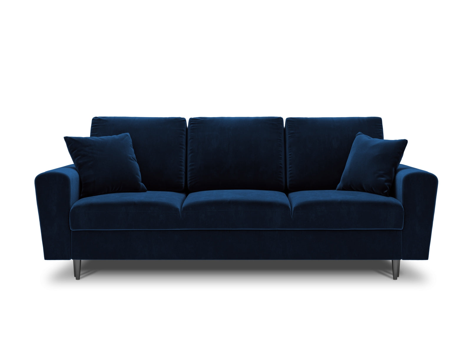 Elegantes Kyoto Bettsofa in tiefem Blau, 3-Sitzer mit praktischer Schlaffunktion und integriertem Stauraum für vielseitige Nutzung.