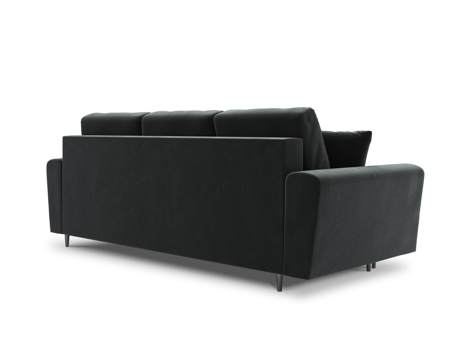 Elegantes Kyoto Sofa in Dunkelgrau, 3-Sitzer mit integrierter Schlaffunktion und Stauraum, ideal für stilvolle und funktionale Wohnkonzepte.