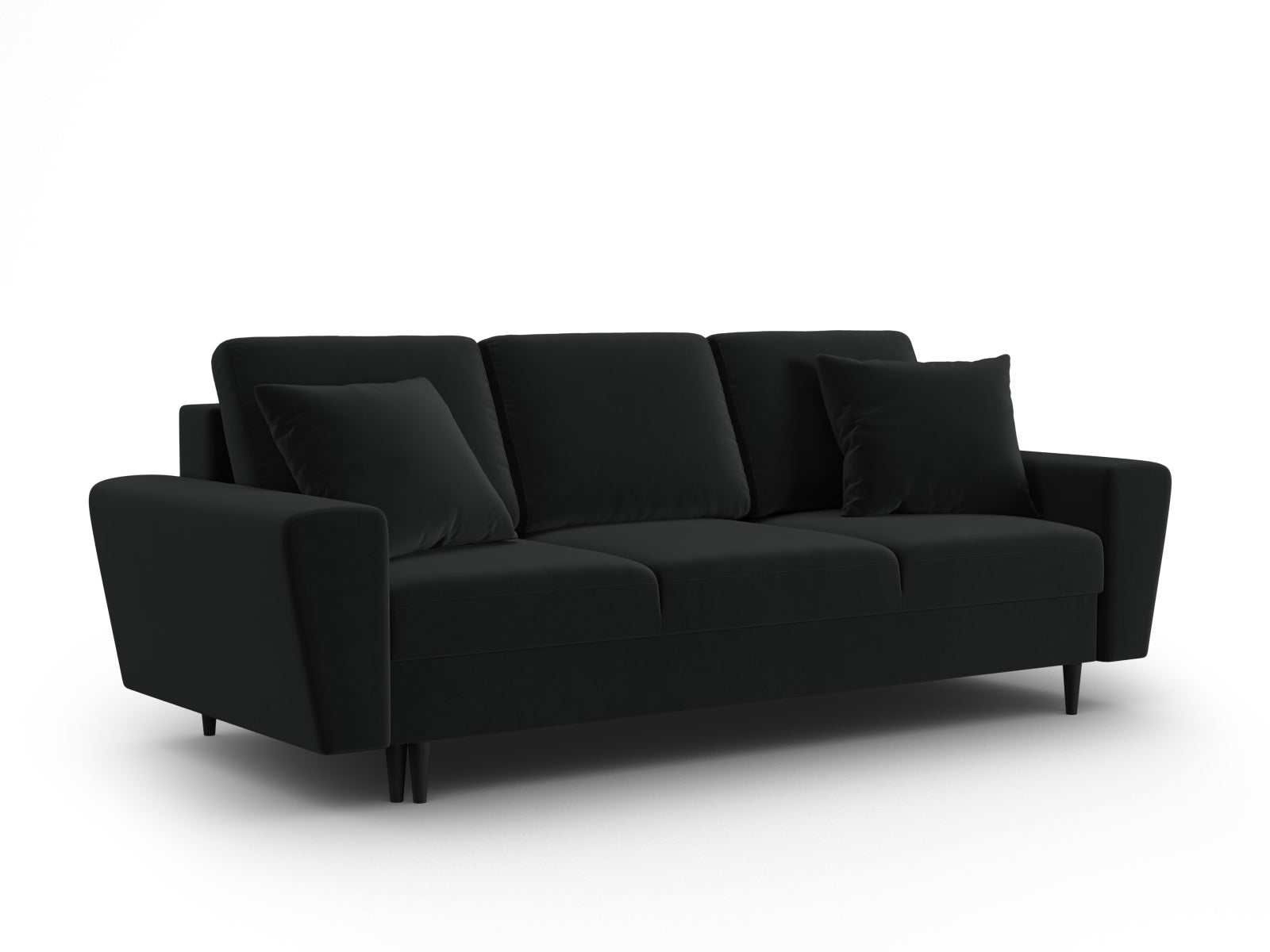 Stylisches Kyoto Sofa in elegantem Schwarz, 3-Sitzer mit cleverer Schlaffunktion und integriertem Stauraum für optimale Raumnutzung.