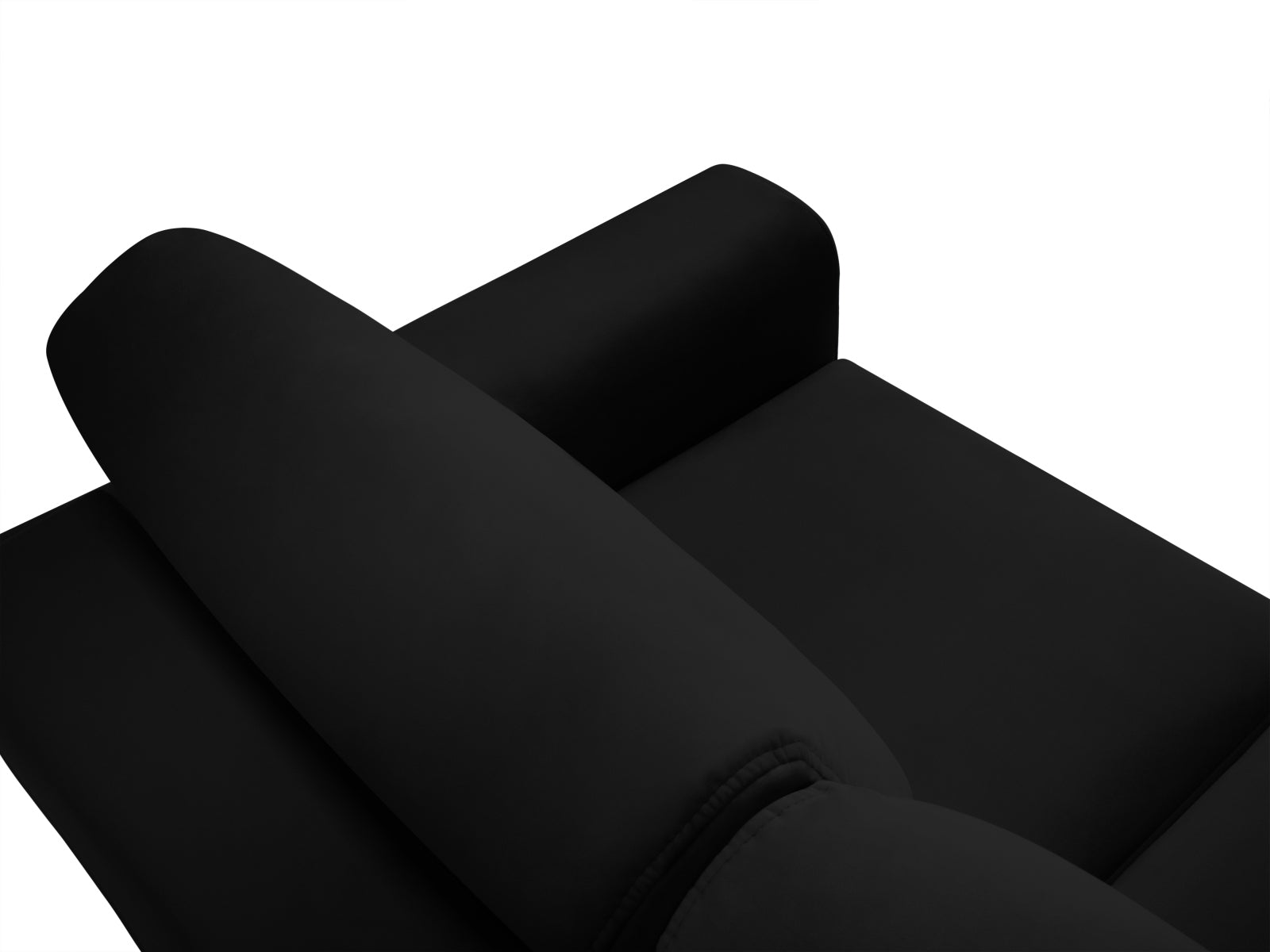 Modernes Kyoto Sofa in Schwarz, 3-Sitzer mit praktischer Schlaffunktion und Stauraum, ideal für kleine Räume und vielseitige Nutzung.