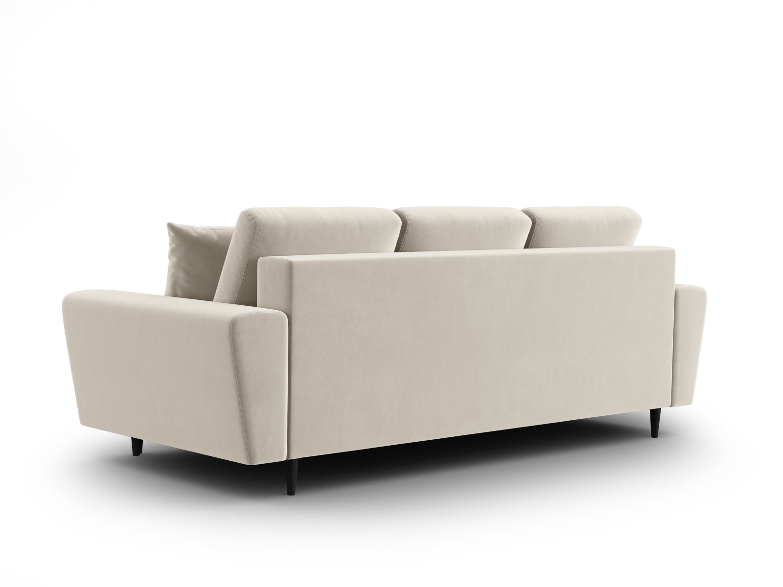 Modernes Kyoto Sofa in hellem Beige, 3-Sitzer mit praktischer Schlaffunktion und integriertem Stauraum, perfekt für vielseitige Wohnkonzepte.