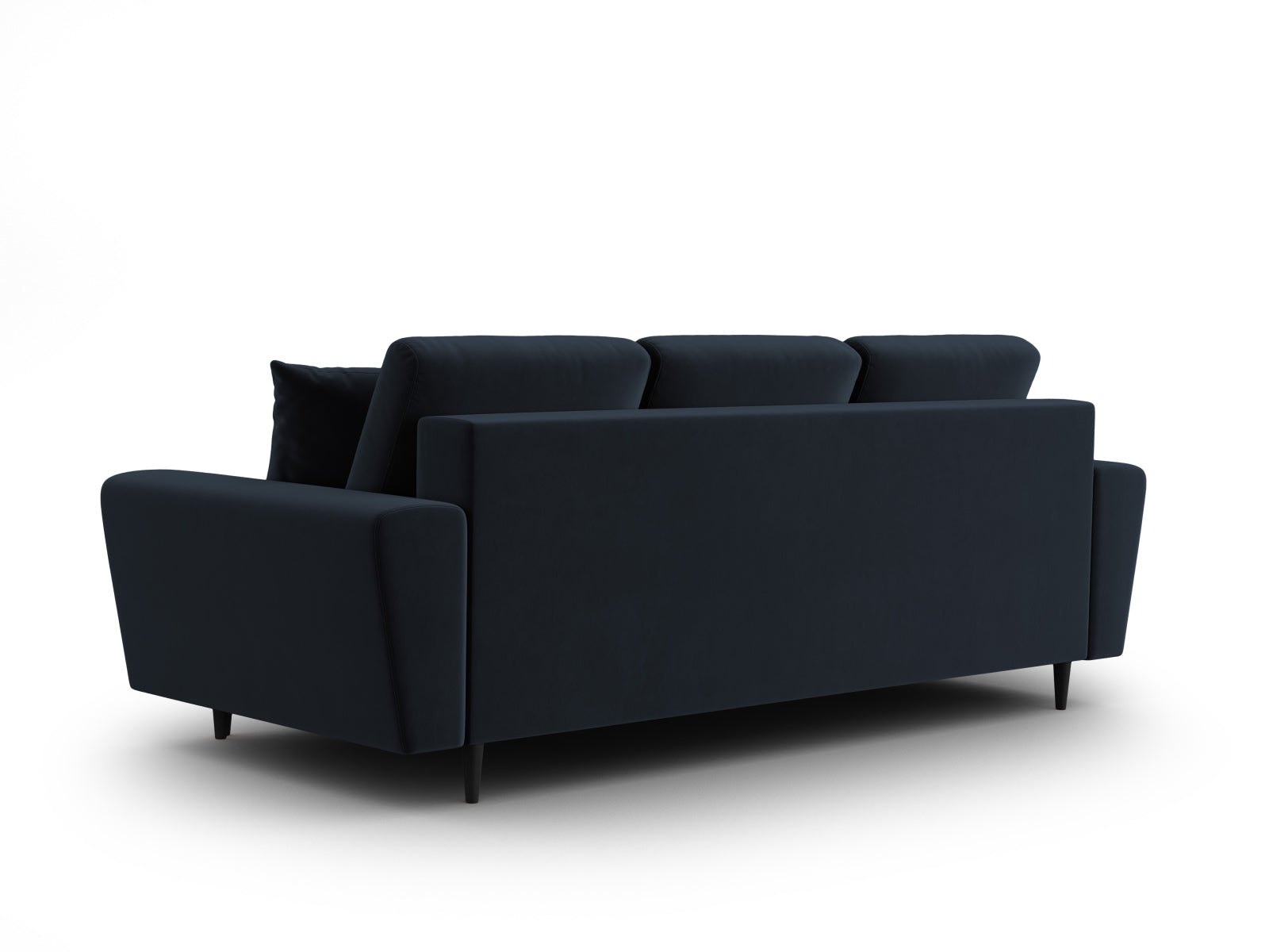 Modernes Kyoto Sofa in ansprechendem Blau, 3-Sitzer mit praktischer Schlaffunktion und integriertem Stauraum für vielseitige Nutzung.