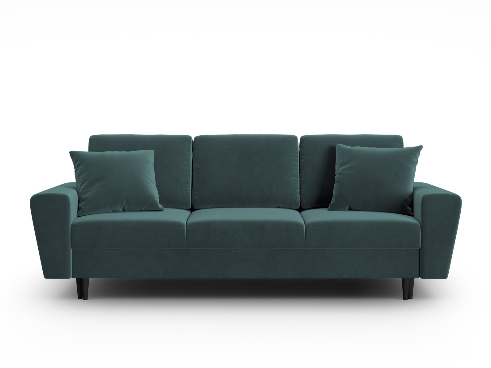 Stylisches Kyoto Bettsofa in Petrol-Riviera, 3-Sitzer mit praktischer Schlaffunktion und Stauraum, perfekt für moderne Wohnkonzepte.