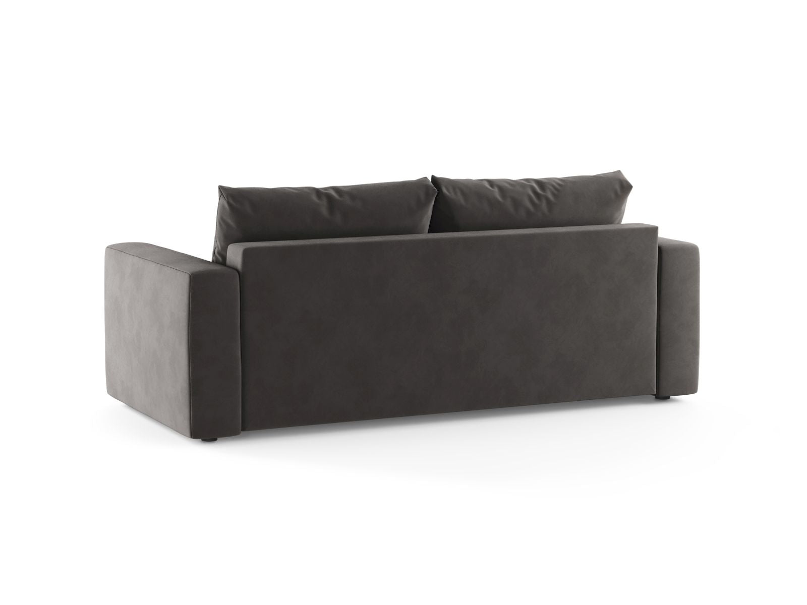 Modernes 3-Sitzer Sofa Grena in zeitlosem Dunkelgrau, perfekt für Wohnräume und als komfortables Bett für Gäste.