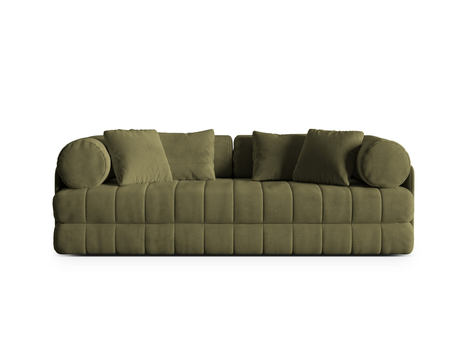 Kemi Velour Sofa mit Schlaffunktion 3 Sitzer in Green präsentiert im Onlineshop von KAQTU Design AG. Bettsofa ist von Cosmopolitan Design
