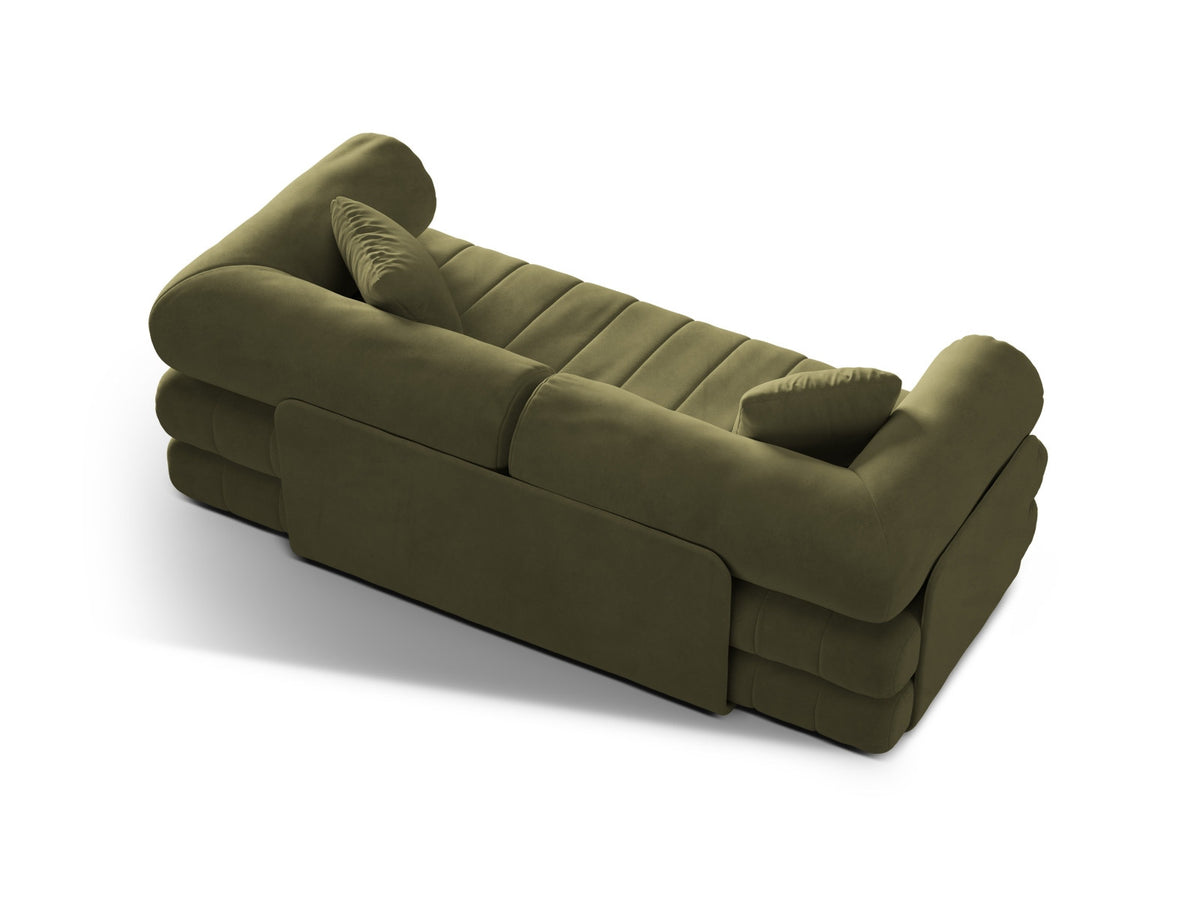 Kemi Velour Sofa mit Schlaffunktion 3 Sitzer in Green-Salvador präsentiert im Onlineshop von KAQTU Design AG. Bettsofa ist von Cosmopolitan Design