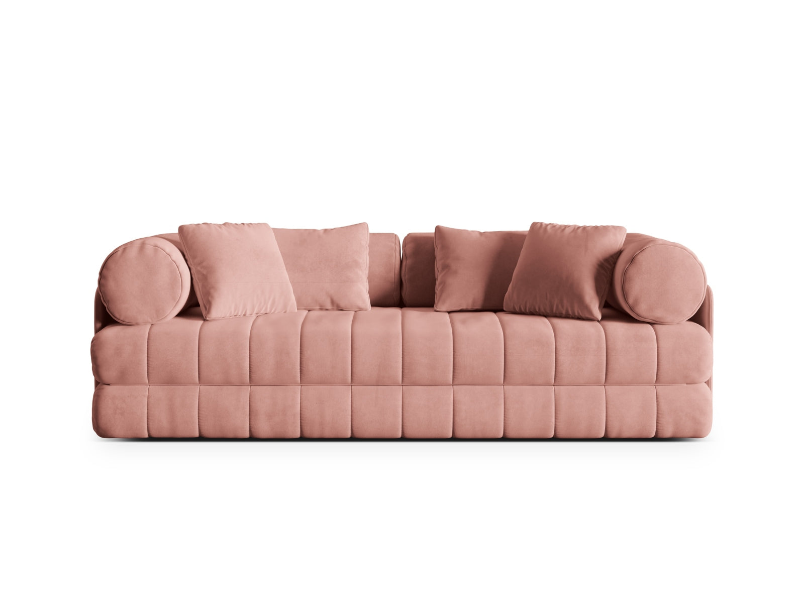 Kemi Velour Sofa mit Schlaffunktion 3 Sitzer in Pink-Salvador präsentiert im Onlineshop von KAQTU Design AG. Bettsofa ist von Cosmopolitan Design