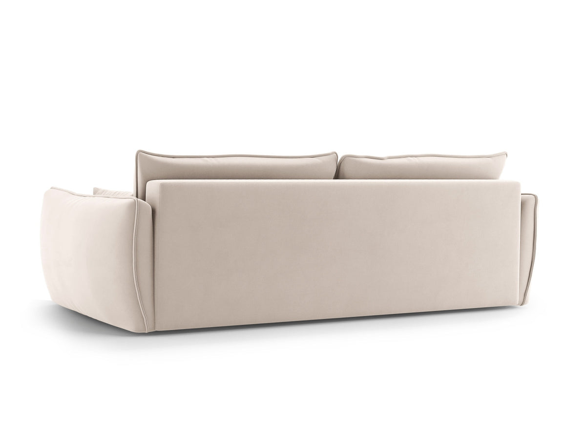 Bettsofa Matera von Cosmopolitan Design, 3-Sitzer mit Stoffbezug und schwarzen Kunststoffbeinen