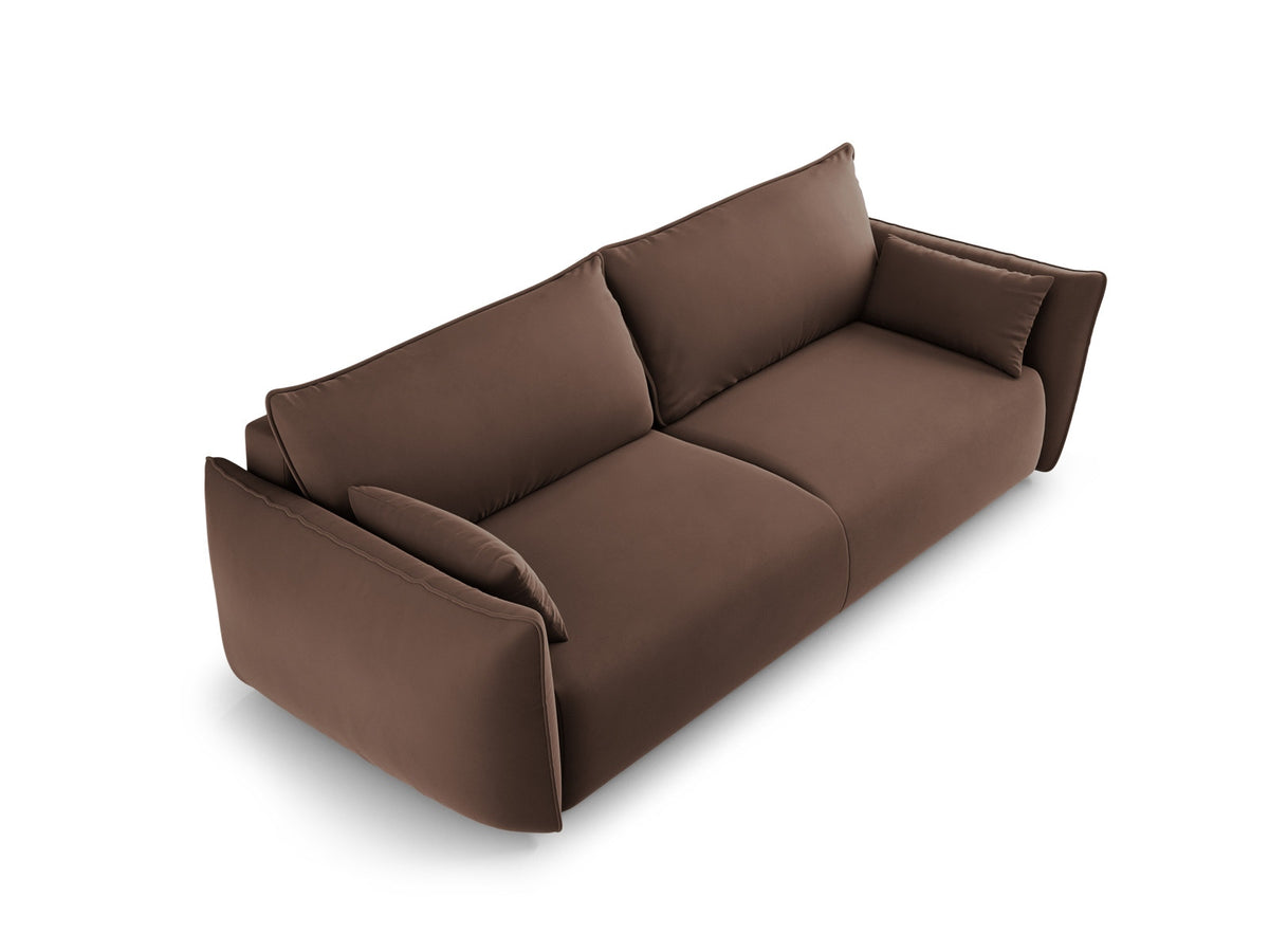 Bettsofa Matera von Cosmopolitan Design, 3-Sitzer mit Stoffbezug und schwarzen Kunststoffbeinen