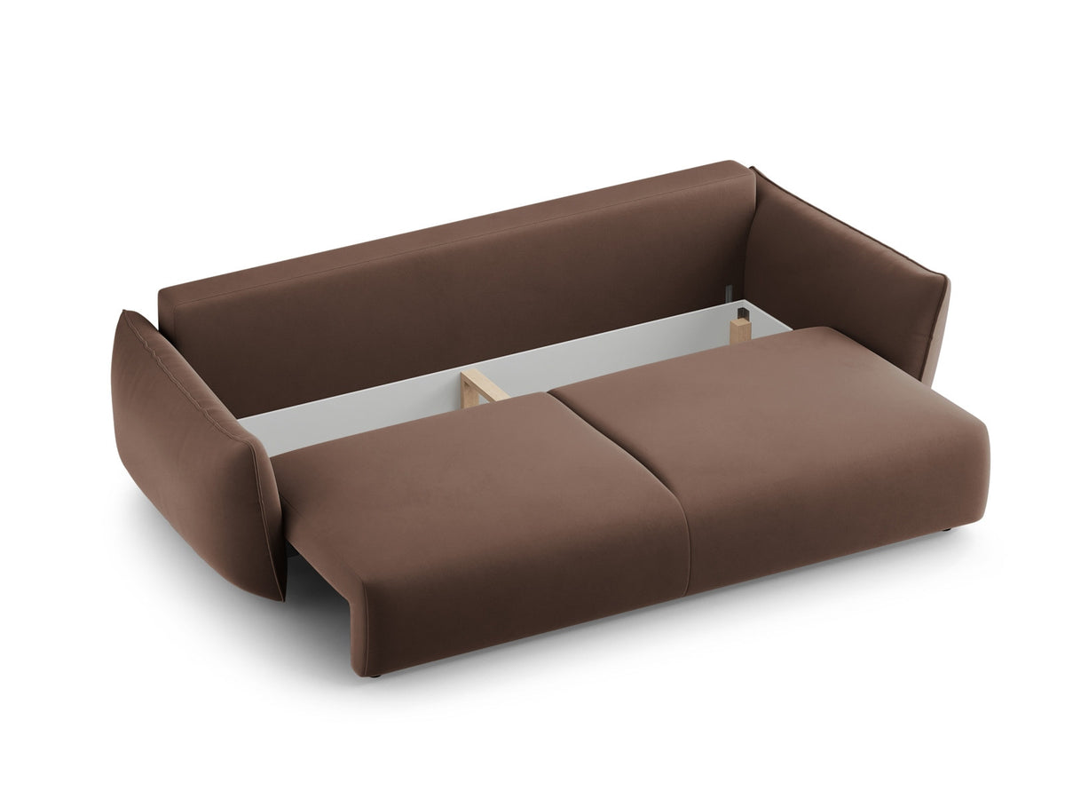 Bettsofa Matera von Cosmopolitan Design, 3-Sitzer mit Stoffbezug und schwarzen Kunststoffbeinen