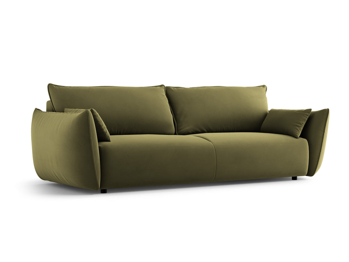 Bettsofa Matera von Cosmopolitan Design, 3-Sitzer mit Stoffbezug und schwarzen Kunststoffbeinen