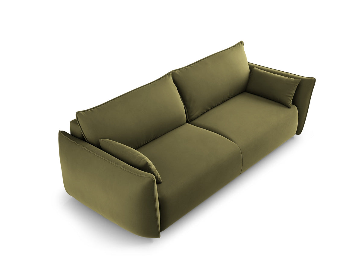 Bettsofa Matera von Cosmopolitan Design, 3-Sitzer mit Stoffbezug und schwarzen Kunststoffbeinen