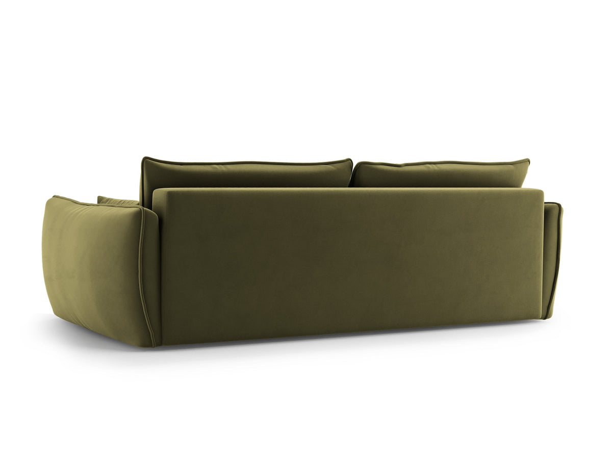 Bettsofa Matera von Cosmopolitan Design, 3-Sitzer mit Stoffbezug und schwarzen Kunststoffbeinen