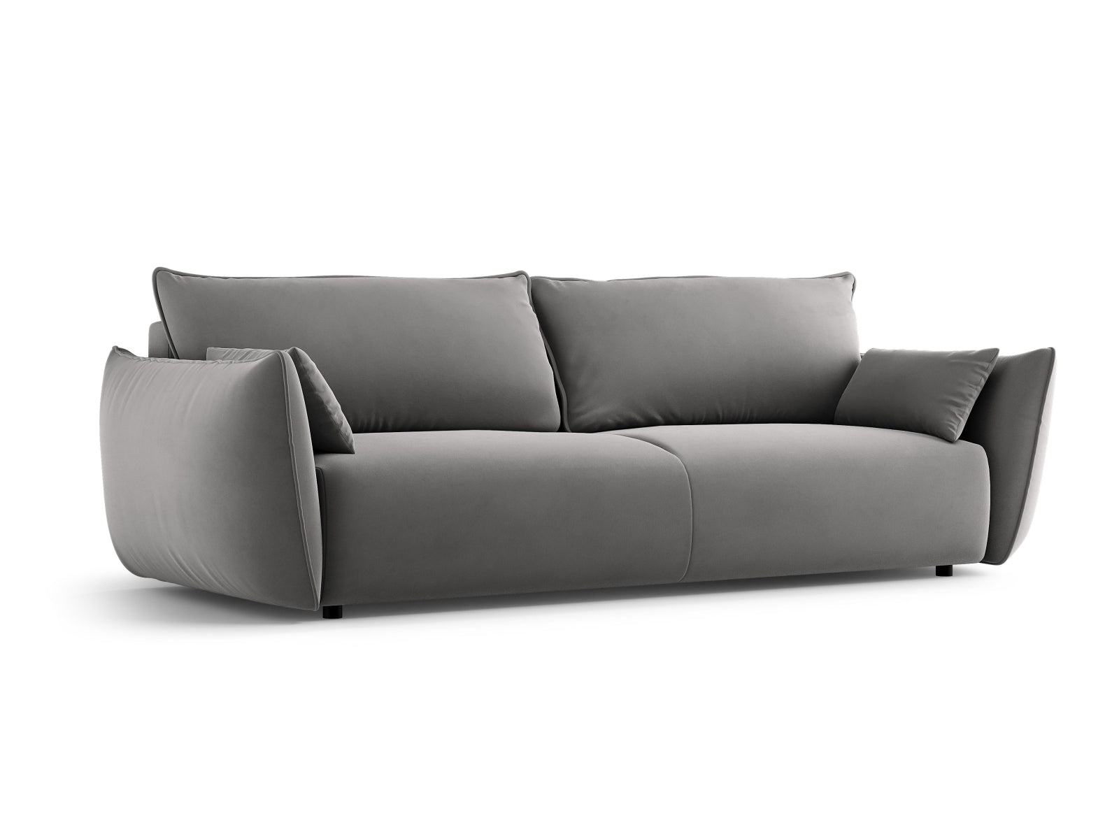 Elegantes 3-Sitzer Sofa Matera in Grau mit praktischer Schlaffunktion und Stauraum, ideal für modernes Wohnen.