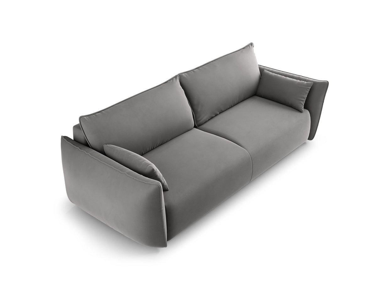 Bettsofa Matera von Cosmopolitan Design, 3-Sitzer mit Stoffbezug und schwarzen Kunststoffbeinen