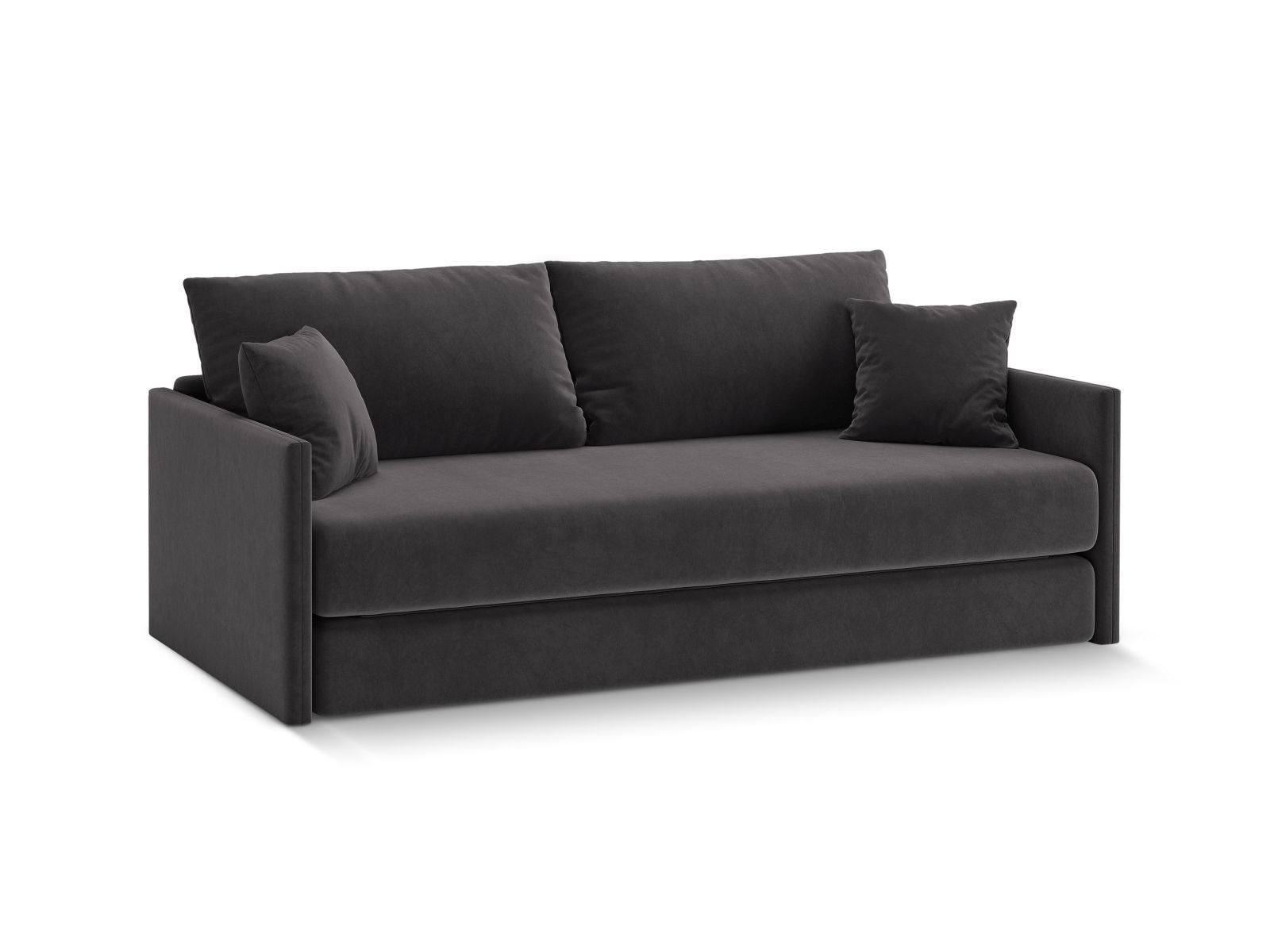 Elegantes 3-Sitzer Sofa Shannon in Dunkelgrau, ideal als Bettsofa für stilvolle Wohnräume, präsentiert von Cosmopolitan Design.