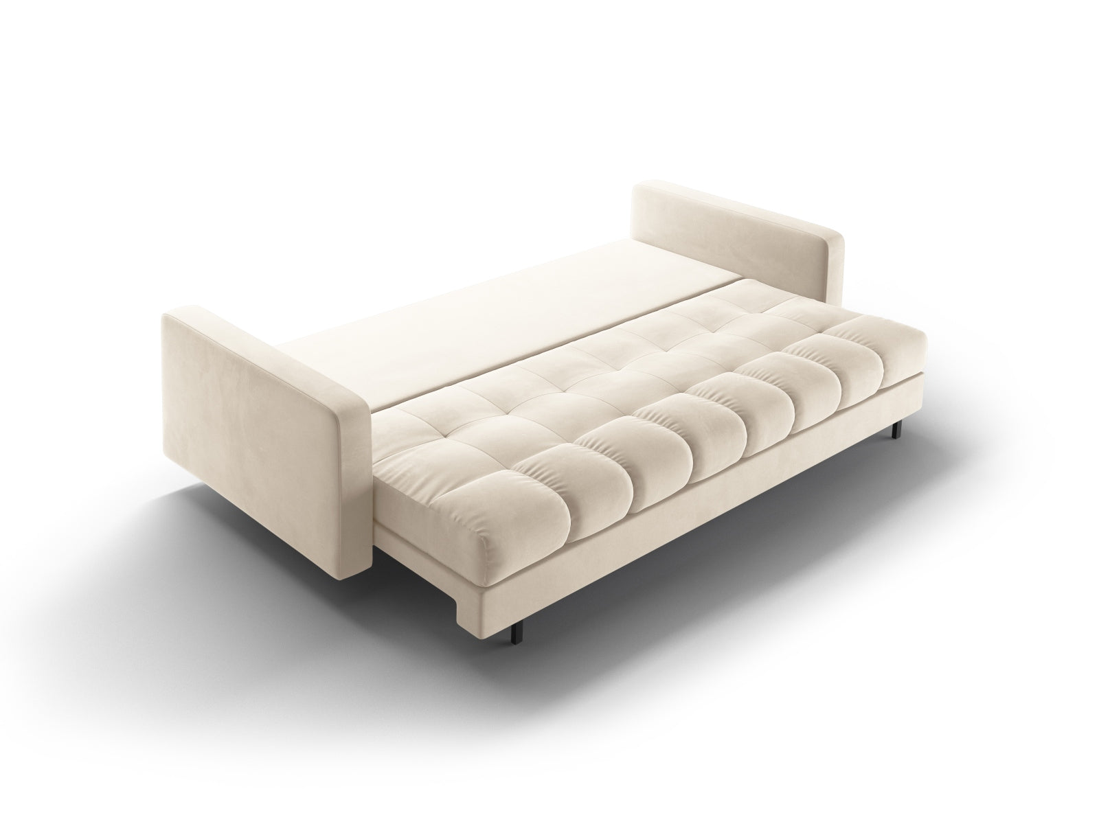 3-Sitzer Sofa Bali mit Schlaffunktion und Stauraum in Light Beige-Bluvel präsentiert im Onlineshop von KAQTU Design AG. Bettsofa ist von Cosmopolitan Design