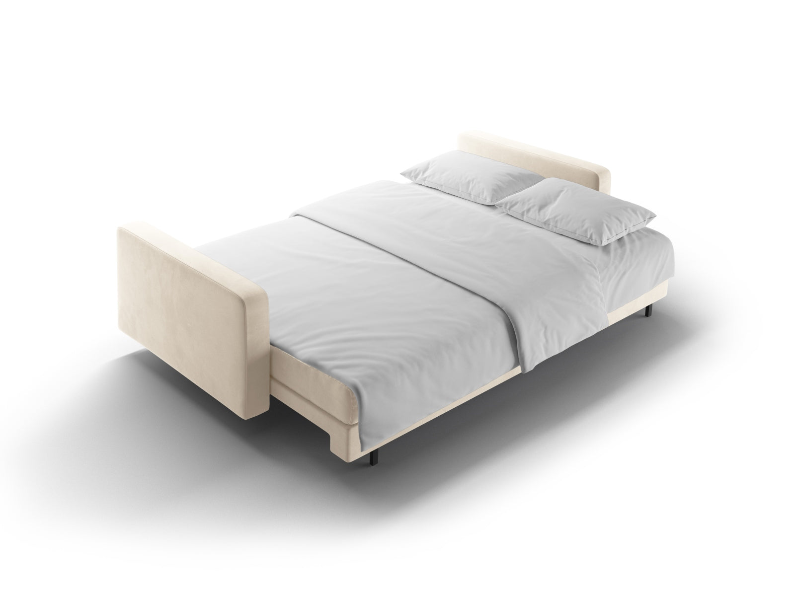 3-Sitzer Sofa Bali mit Schlaffunktion und Stauraum in Light Beige-Bluvel präsentiert im Onlineshop von KAQTU Design AG. Bettsofa ist von Cosmopolitan Design