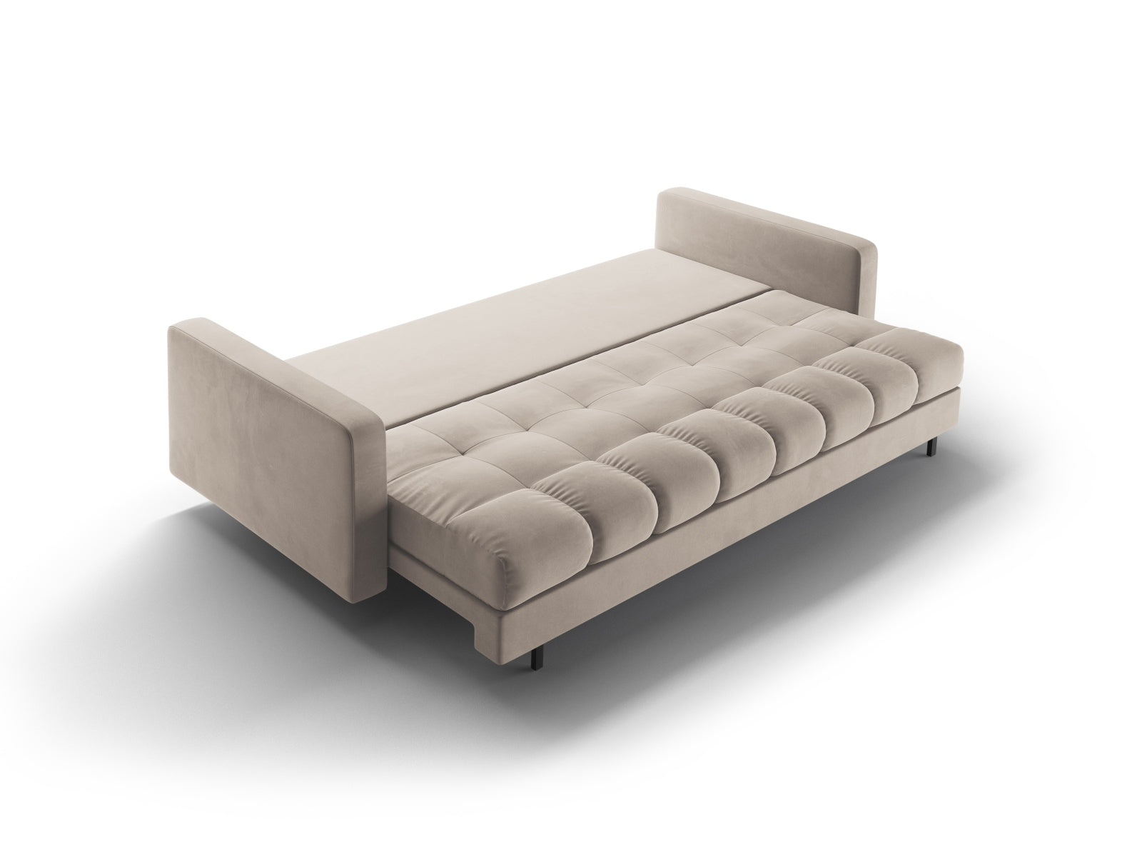 3-Sitzer Sofa Bali mit Schlaffunktion und Stauraum in Dark Beige-Bluvel präsentiert im Onlineshop von KAQTU Design AG. Bettsofa ist von Cosmopolitan Design