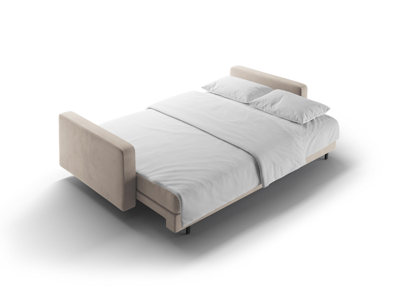 3-Sitzer Sofa Bali mit Schlaffunktion und Stauraum in Dark Beige-Bluvel präsentiert im Onlineshop von KAQTU Design AG. Bettsofa ist von Cosmopolitan Design