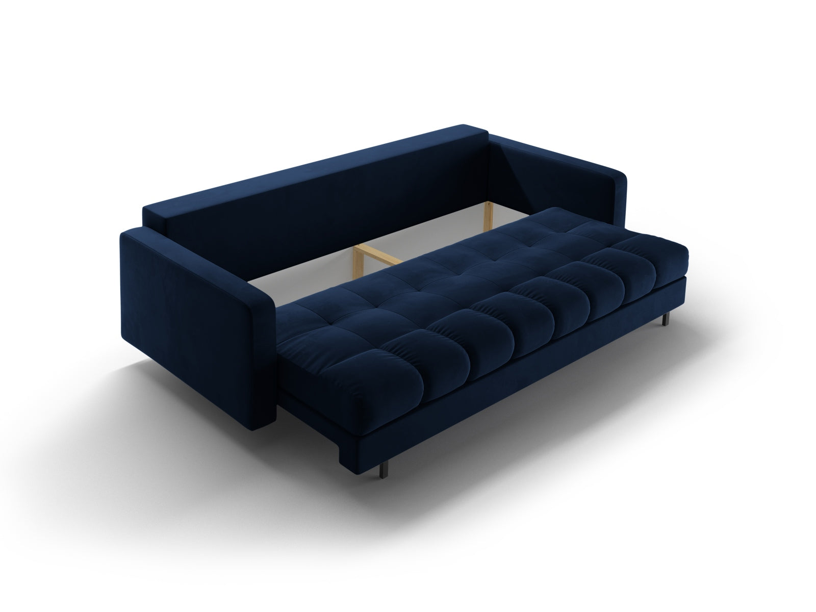3-Sitzer Sofa Bali mit Schlaffunktion und Stauraum in Royal Blue-Bluvel präsentiert im Onlineshop von KAQTU Design AG. Bettsofa ist von Cosmopolitan Design