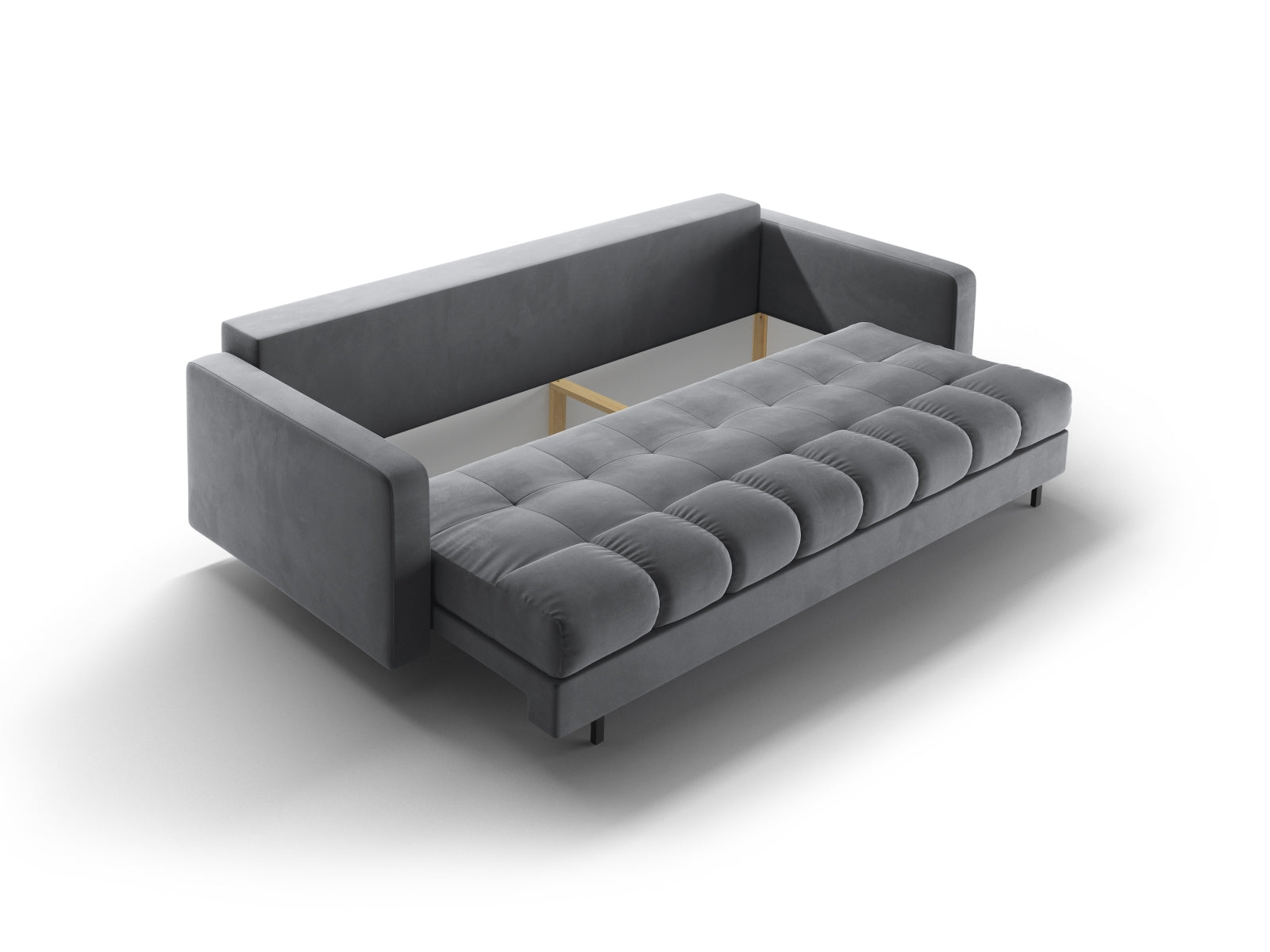 3-Sitzer Sofa Bali mit Schlaffunktion und Stauraum in Grey-Bluvel präsentiert im Onlineshop von KAQTU Design AG. Bettsofa ist von Cosmopolitan Design