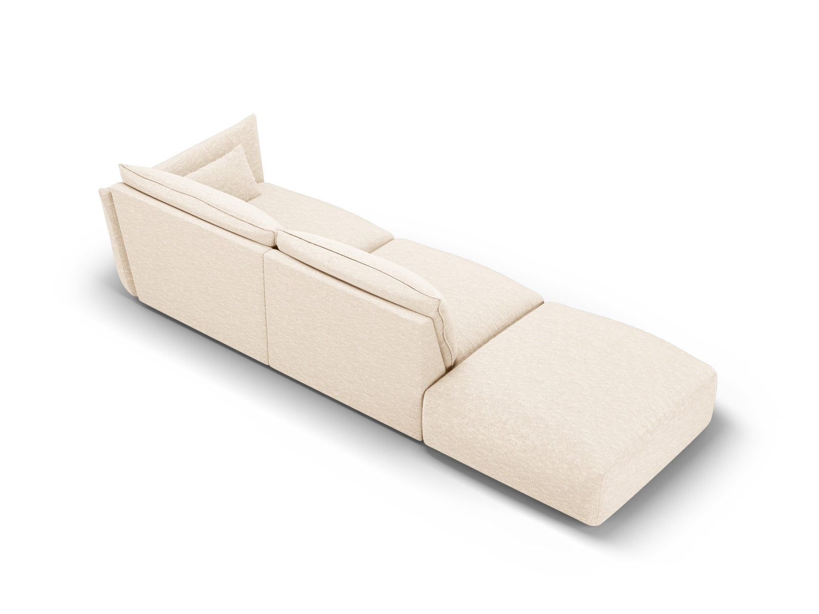 Elegantes 4-Sitzer Sofa links Matera in sanftem Beige, ideal für stilvolle Wohnräume und entspannte Abende, erhältlich bei KAQTU.