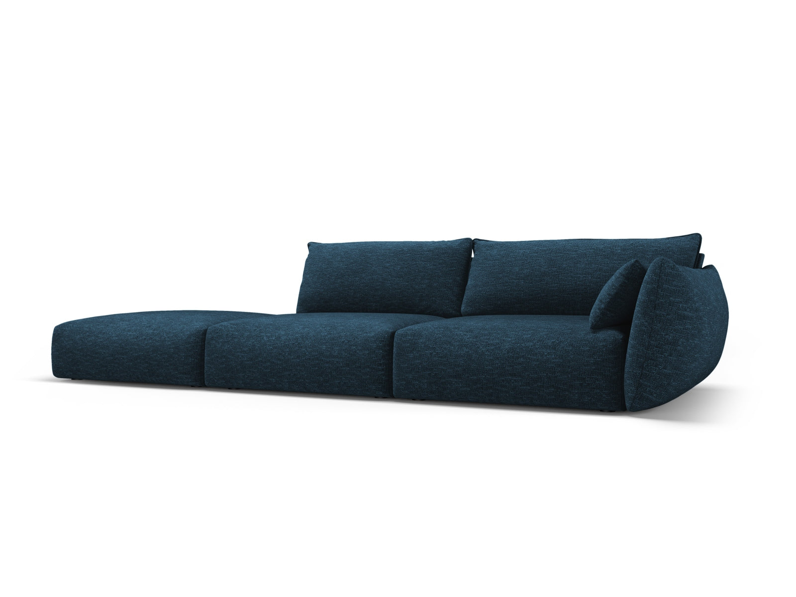 Elegantes 4-Sitzer Sofa links Matera in Royal Blue-Haga, stilvoll und modern, ideal für jedes Wohnzimmer, erhältlich bei KAQTU Design AG.