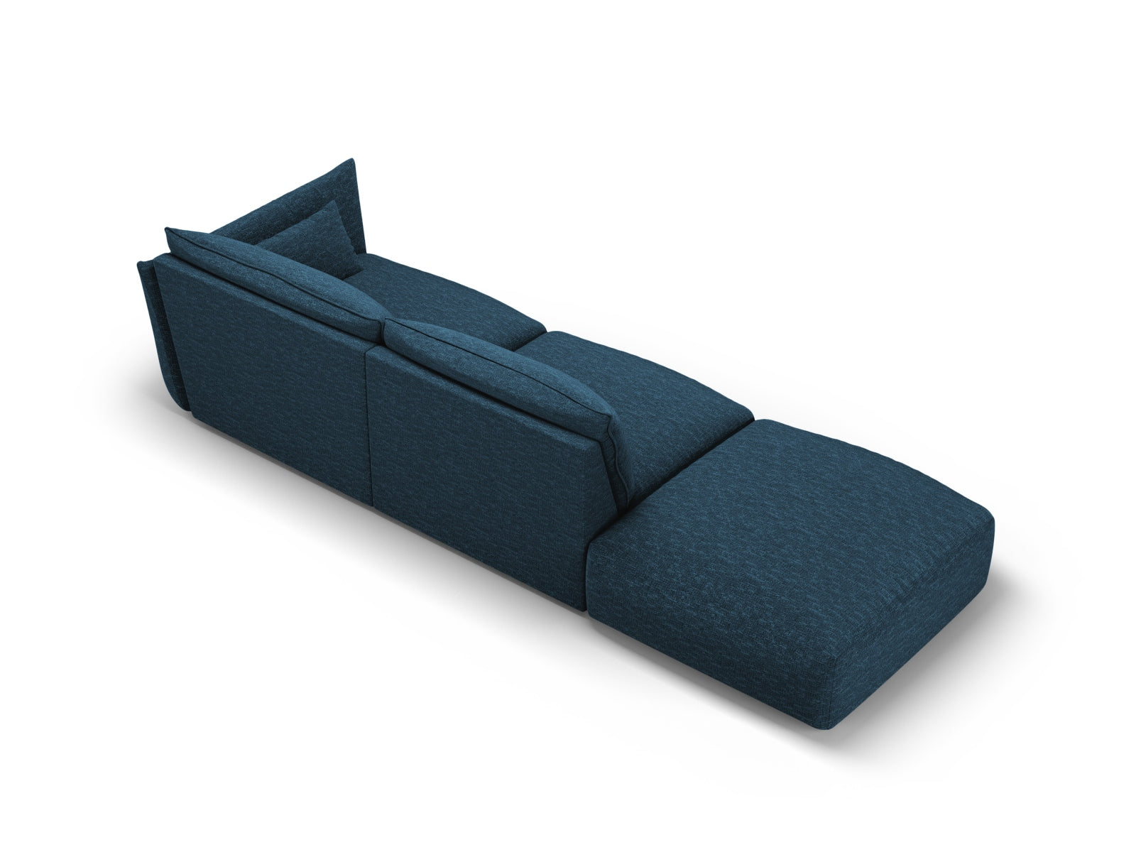 Elegantes 4-Sitzer Sofa links Matera in Royal Blue-Haga, ideal für komfortable und stilvolle Wohnlandschaften. Entdecken Sie es bei KAQTU Design AG.
