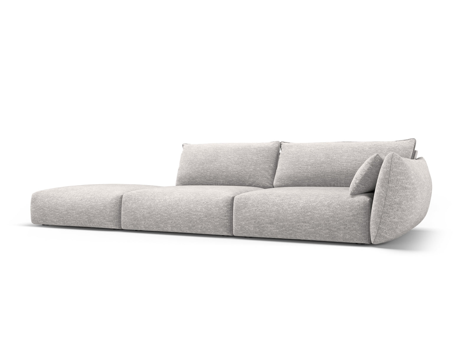 Elegantes 4-Sitzer Sofa links Matera in hellem Grau, ideal für stilvolle Wohnräume, erhältlich bei KAQTU Design AG.