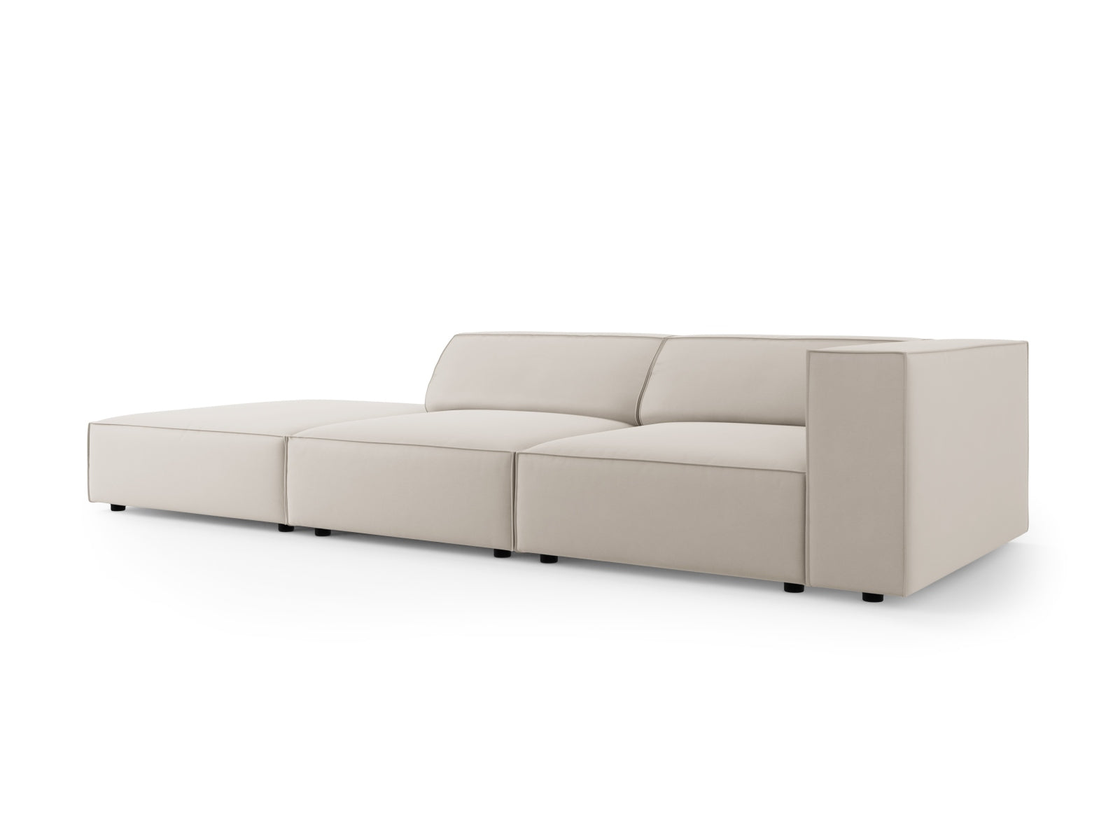 Erleben Sie das elegante Arendal Velour Sofa links von Cosmopolitan Design. Dieses 4-Sitzer Sofa vereint Komfort und Stil für Ihr Zuhause.