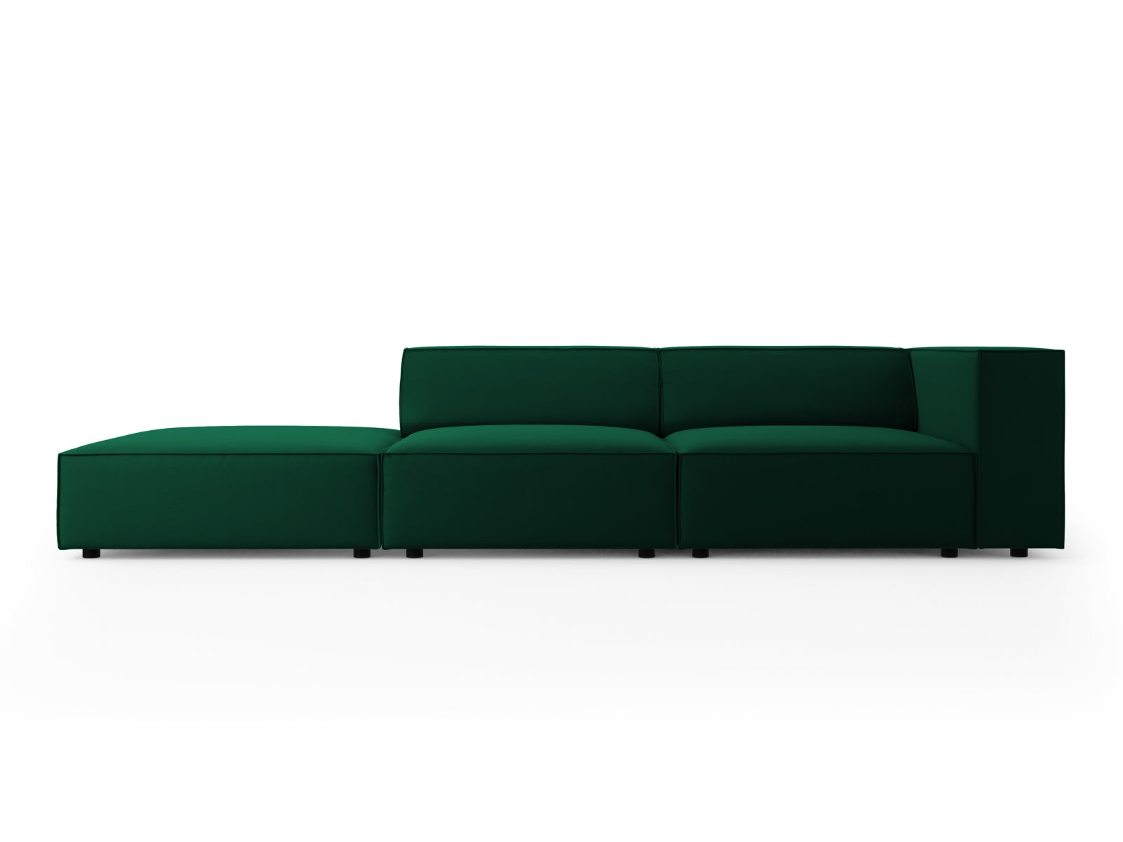 Arendal Velour Sofa links 4 Sitzer in Bottle Green präsentiert im Onlineshop von KAQTU Design AG. L-Sofa links ist von Cosmopolitan Design