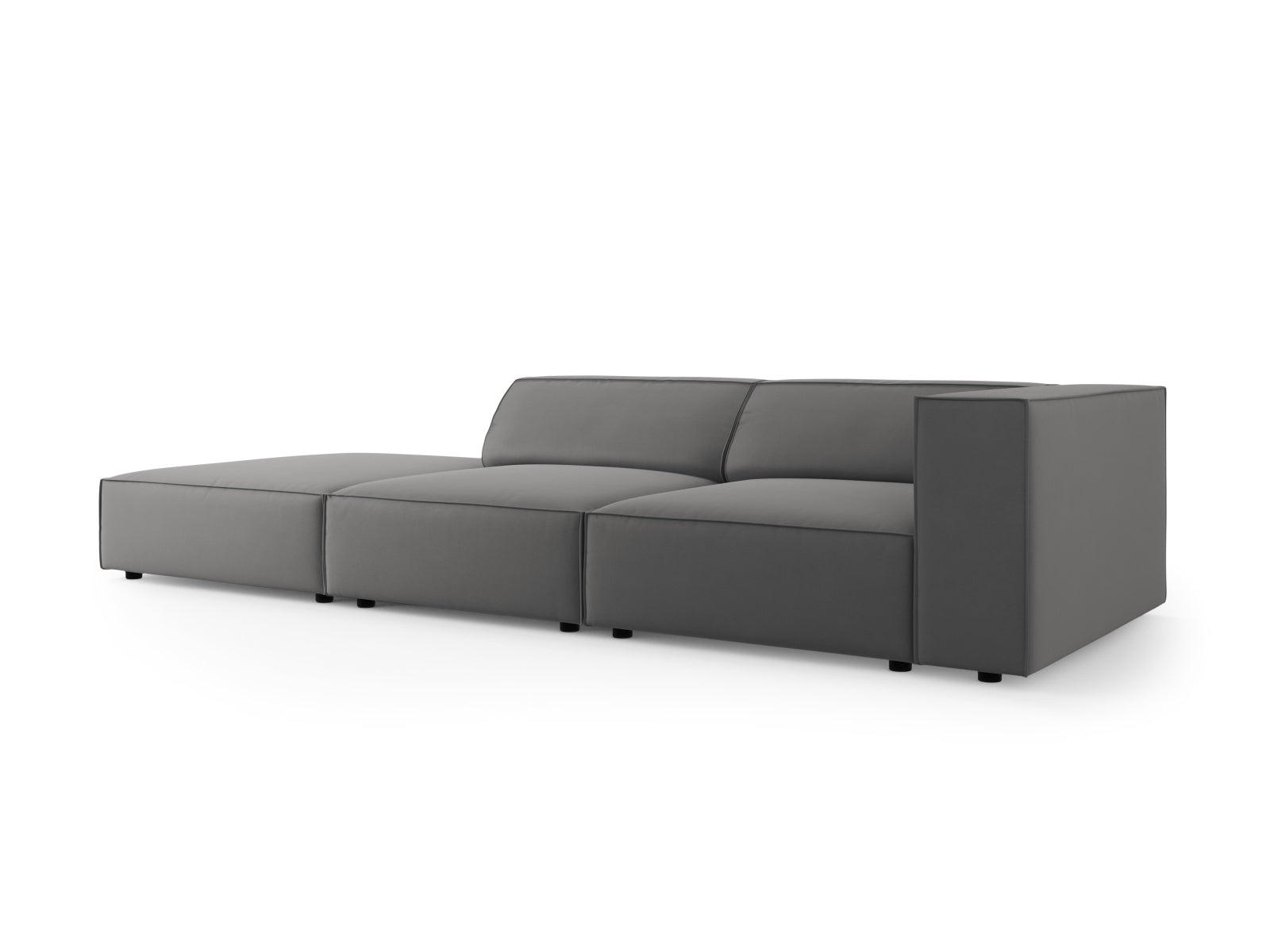 Erleben Sie das elegante Arendal Velour Sofa links von Cosmopolitan Design. Dieses 4-Sitzer Sofa vereint modernen Stil und höchsten Komfort für Ihr Zuhause.