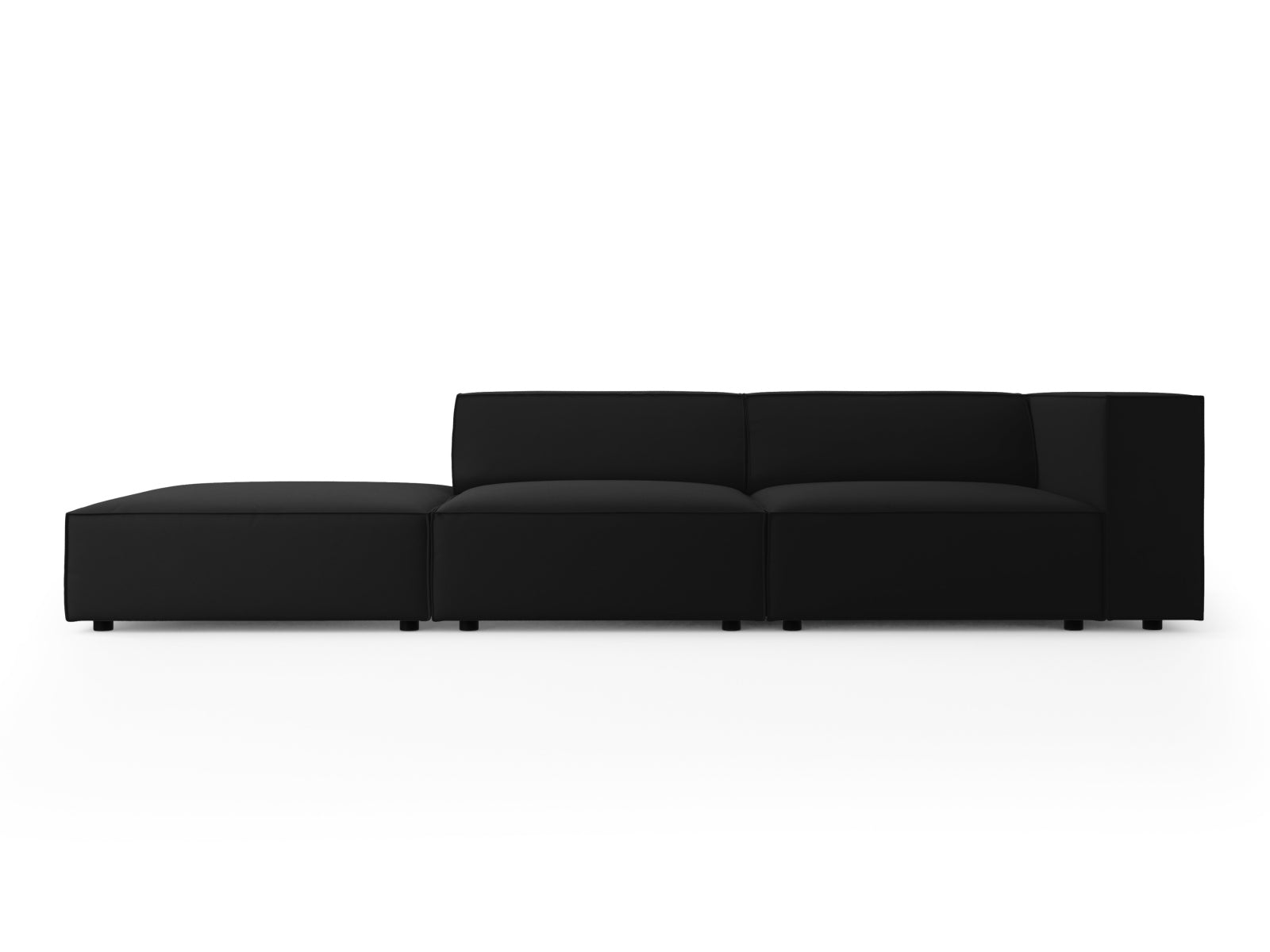 Arendal Velour Sofa links 4 Sitzer in Black präsentiert im Onlineshop von KAQTU Design AG. L-Sofa links ist von Cosmopolitan Design