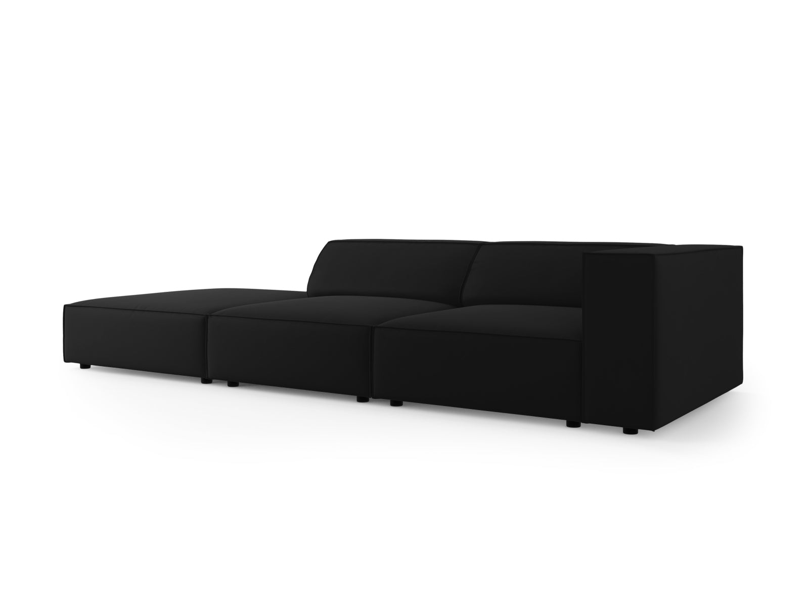 Erleben Sie das elegante Arendal Velour Sofa links von Cosmopolitan Design. Dieses 4-Sitzer Sofa vereint modernen Stil und höchsten Komfort für Ihr Zuhause.