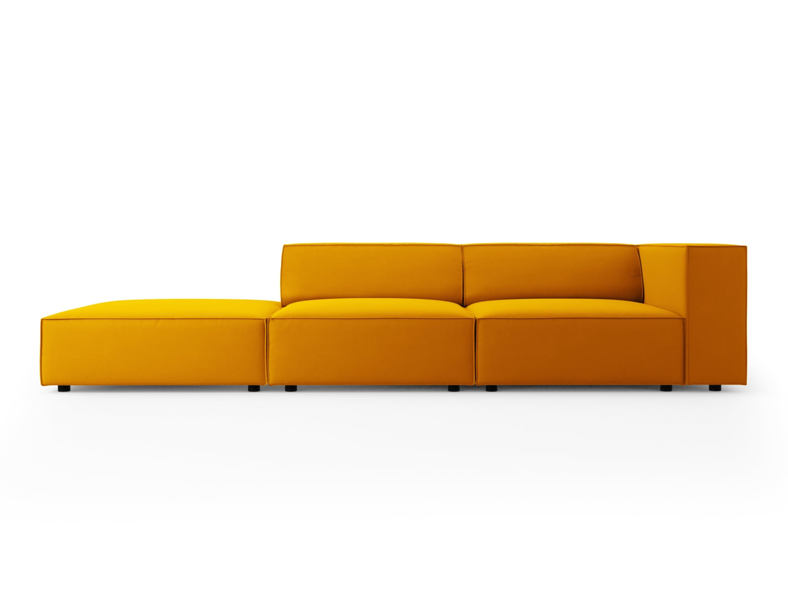 Arendal Velour Sofa links 4 Sitzer in Yellow präsentiert im Onlineshop von KAQTU Design AG. L-Sofa links ist von Cosmopolitan Design