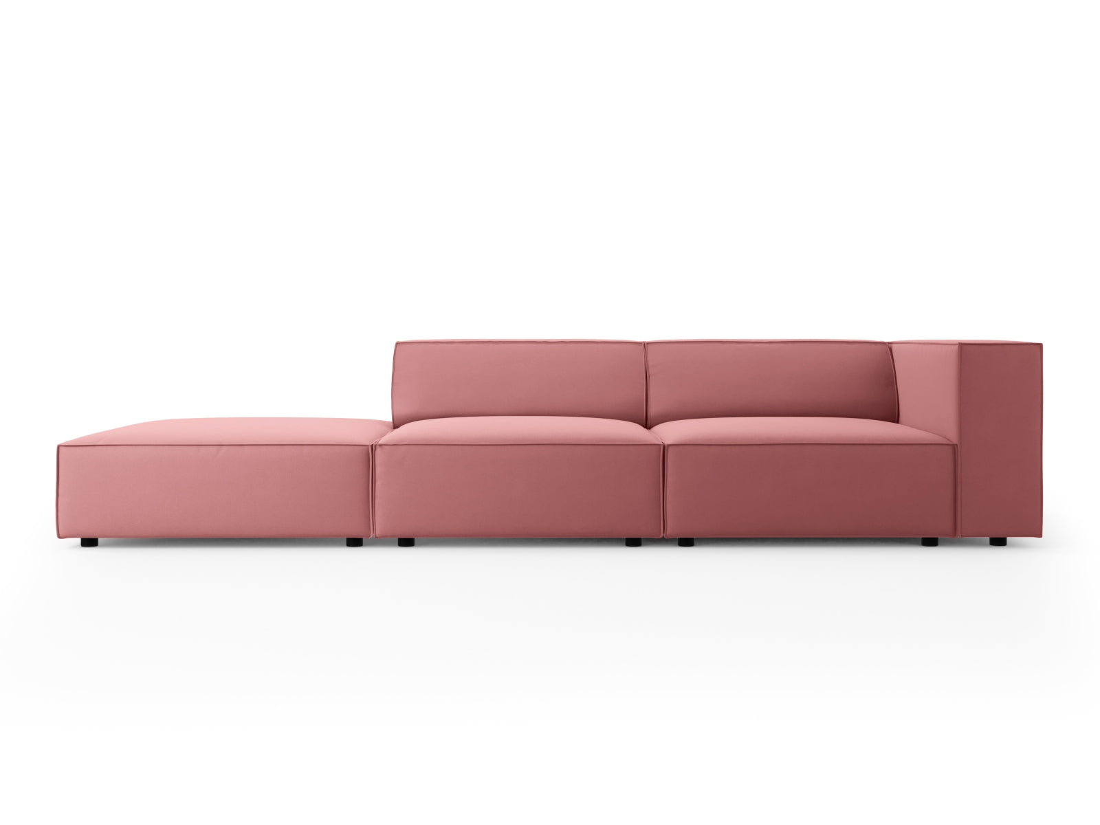 Arendal Velour Sofa links 4 Sitzer in Flamingo präsentiert im Onlineshop von KAQTU Design AG. L-Sofa links ist von Cosmopolitan Design