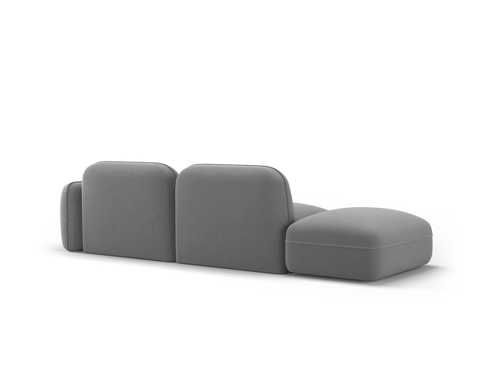 Elegantes 3-Sitzer Sofa Sydney Velour in dezentem Grau, ideal für moderne Wohnräume, entworfen von Cosmopolitan Design.