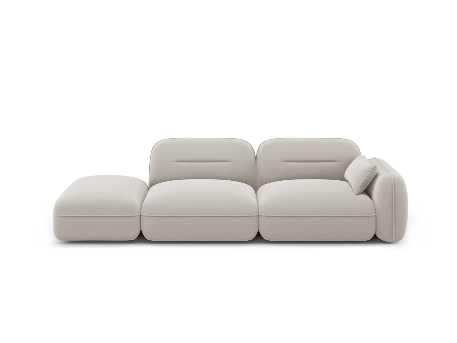 Sydney Velour links Modular Sofa 3 Sitzer in Light Beige präsentiert im Onlineshop von KAQTU Design AG. 3er Sofa ist von Cosmopolitan Design