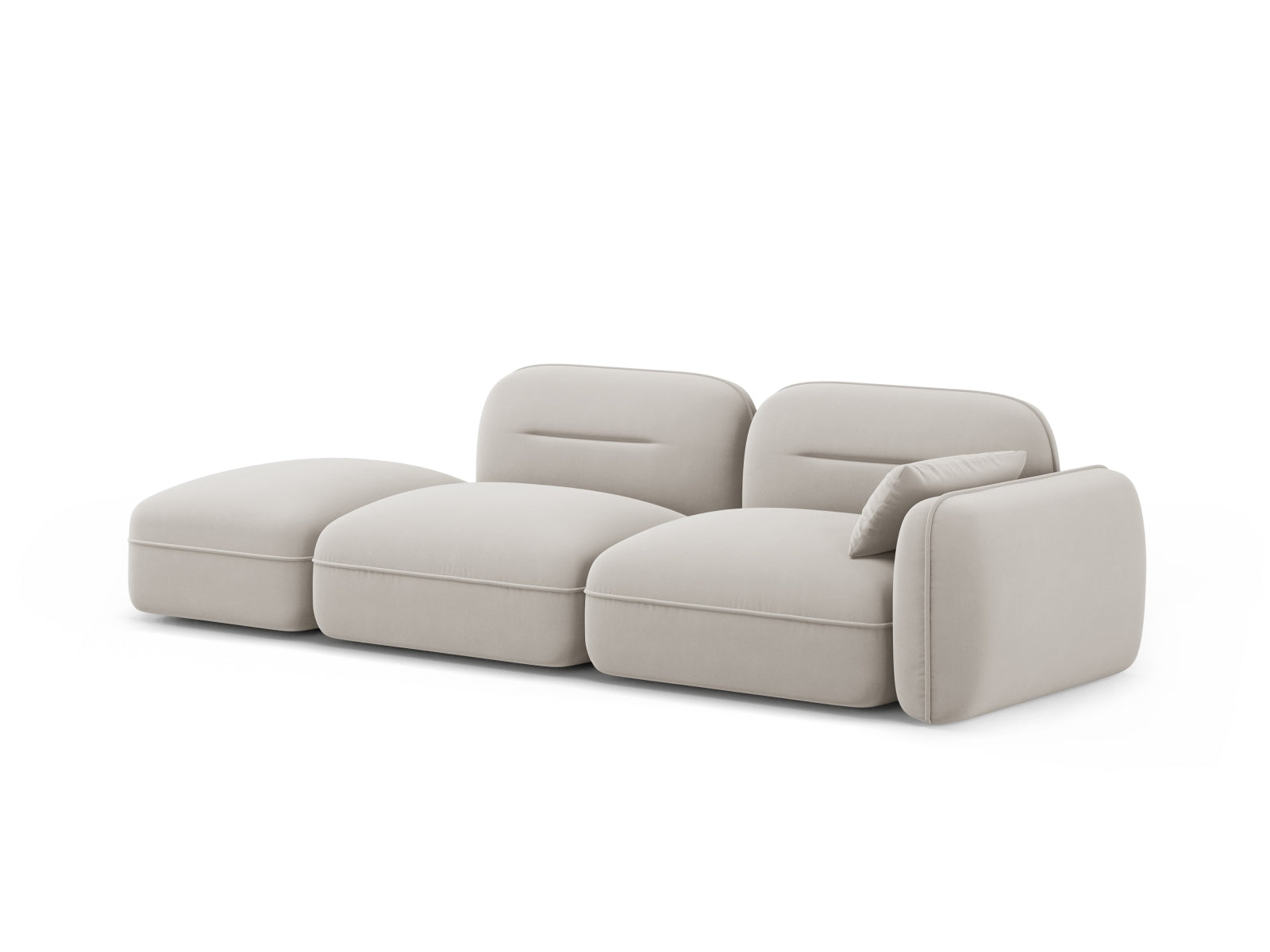 Modulares 3-Sitzer Sofa Sydney Velour in sanftem Beige, perfekt für moderne Wohnkonzepte, von Cosmopolitan Design.