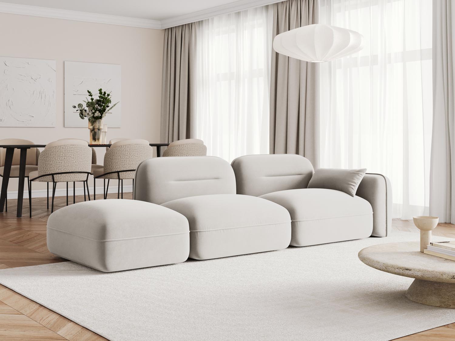 Entdecken Sie das Sydney Velour 3-Sitzer Sofa links von Cosmopolitan Design – ein stilvolles, modernes Möbelstück für höchsten Komfort und elegantes Wohnen.
